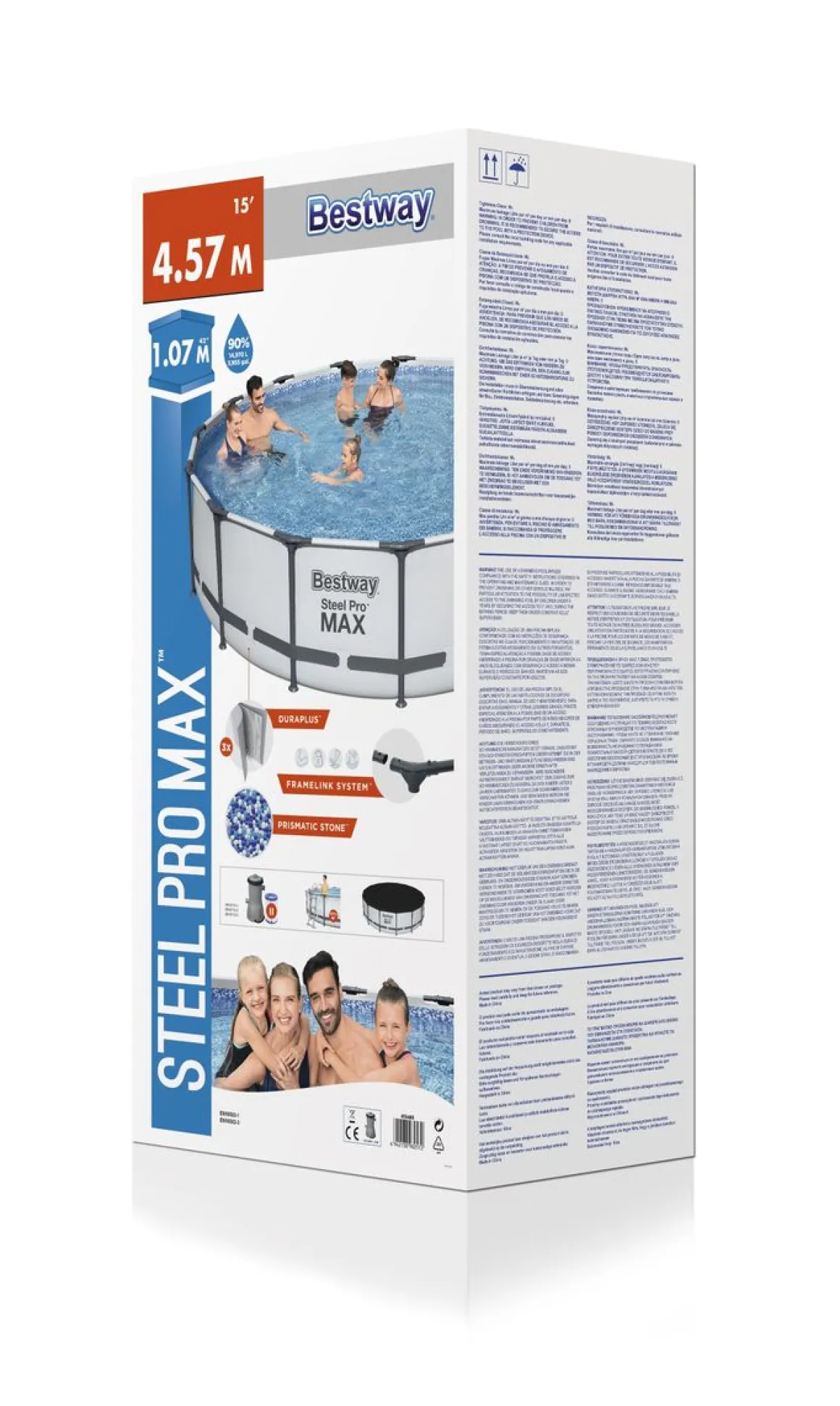 Bestway Pool Komplett-Set hellgrau 457 x 107 cm