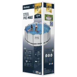 Bestway Pool Komplett-Set hellgrau 366 x 122 cm