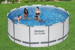 Bestway Pool Komplett-Set hellgrau 366 x 122 cm