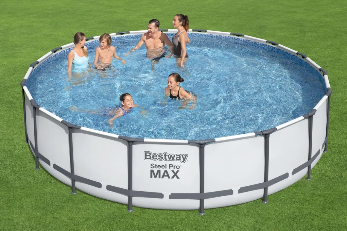 Bestway Pool Komplett-Set hellgrau 549 x 122 cm