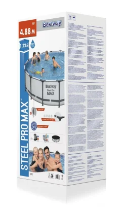 Bestway Pool Komplett-Set hellgrau 488 x 122 cm