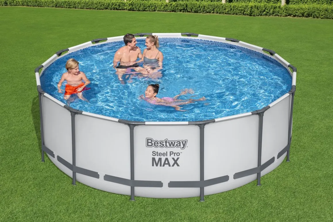 Bestway Pool Komplett-Set hellgrau 427 x 122 cm