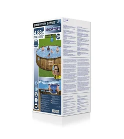 Bestway Pool Komplett-Set Holz-Optik 488 x 122 cm