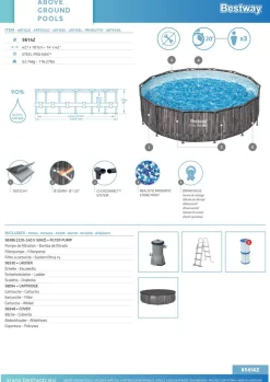 Bestway Pool Komplett-Set Holz-Optik 427 x 107 cm