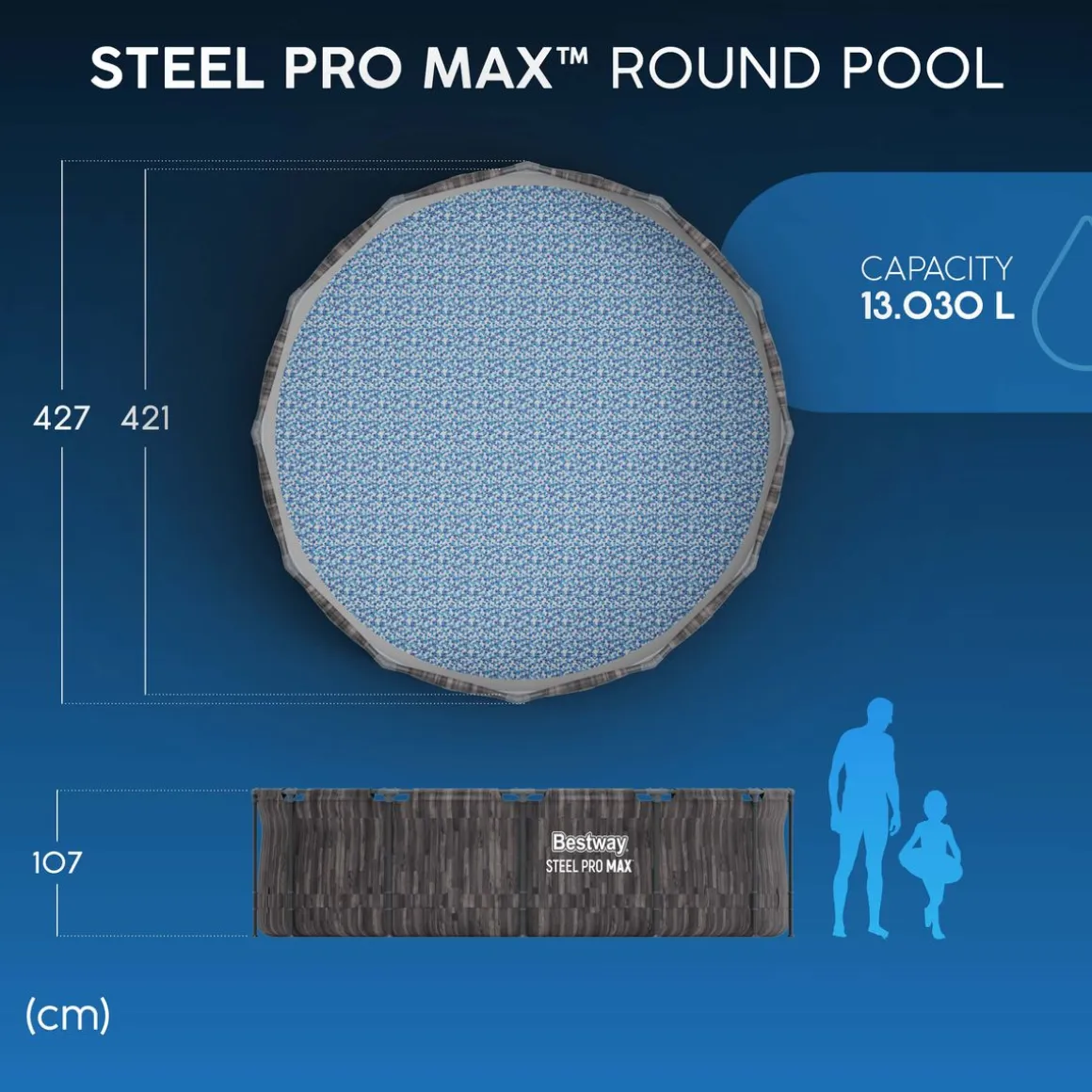 Bestway Pool Komplett-Set Holz-Optik 427 x 107 cm