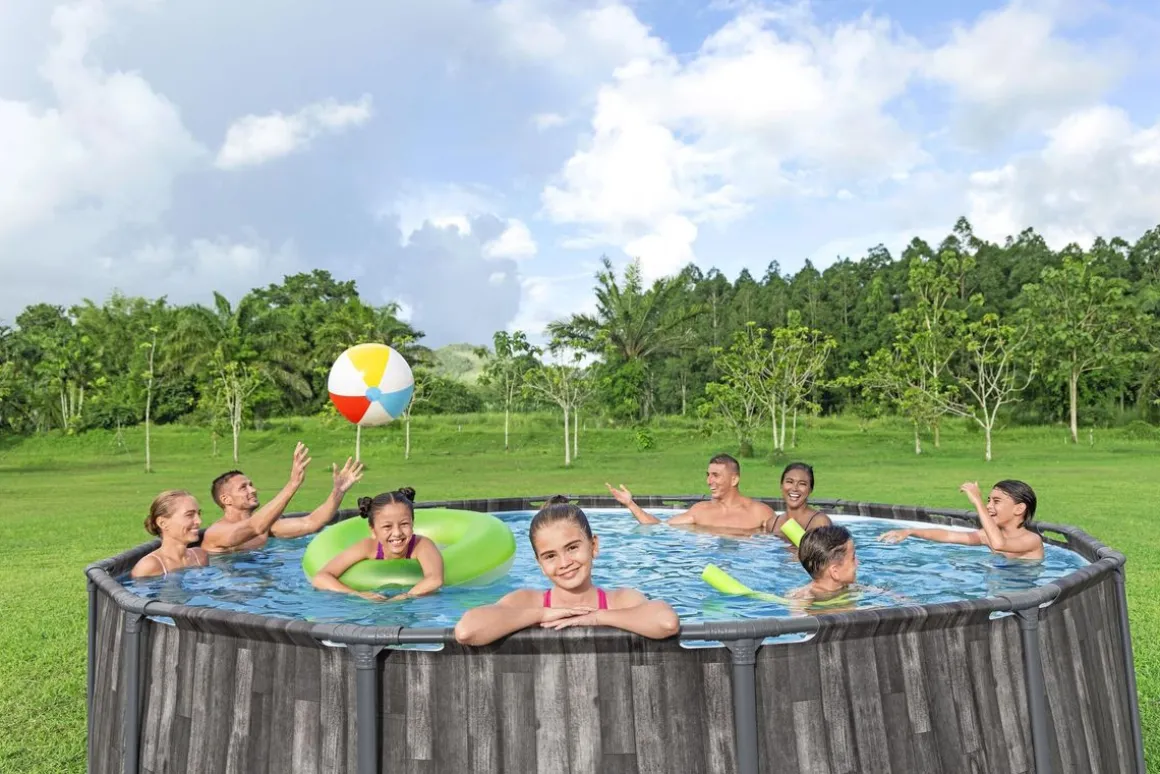 Bestway Pool Komplett-Set Holz-Optik 427 x 107 cm