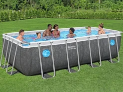 Bestway Pool Komplett-Set Splashview Rattan-Optik 488 x 244 x 122 cm
