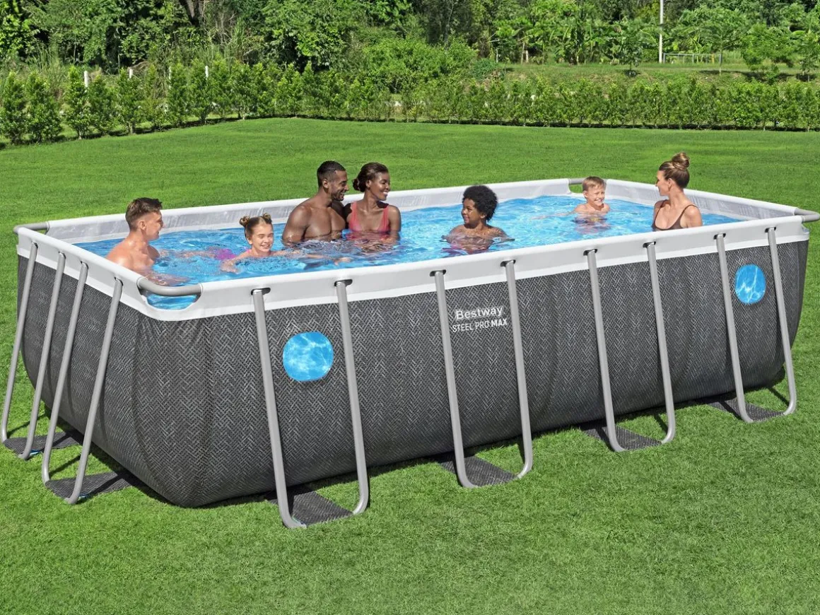 Bestway Pool Komplett-Set Splashview Rattan-Optik 488 x 244 x 122 cm