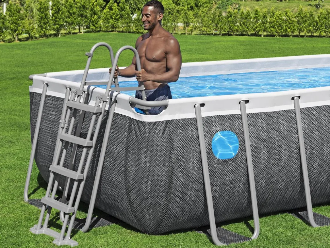 Bestway Pool Komplett-Set Splashview Rattan-Optik 488 x 244 x 122 cm
