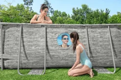 Bestway Pool Komplett-Set Steinwand-Optik 488 x 305 x 107 cm