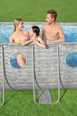 Bestway Pool Komplett-Set Steinwand-Optik 549 x 274 x 122 cm