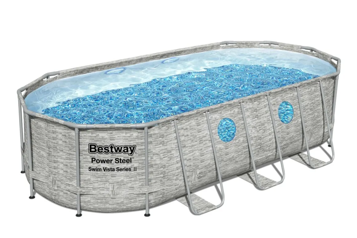 Bestway Pool Komplett-Set Steinwand-Optik 549 x 274 x 122 cm