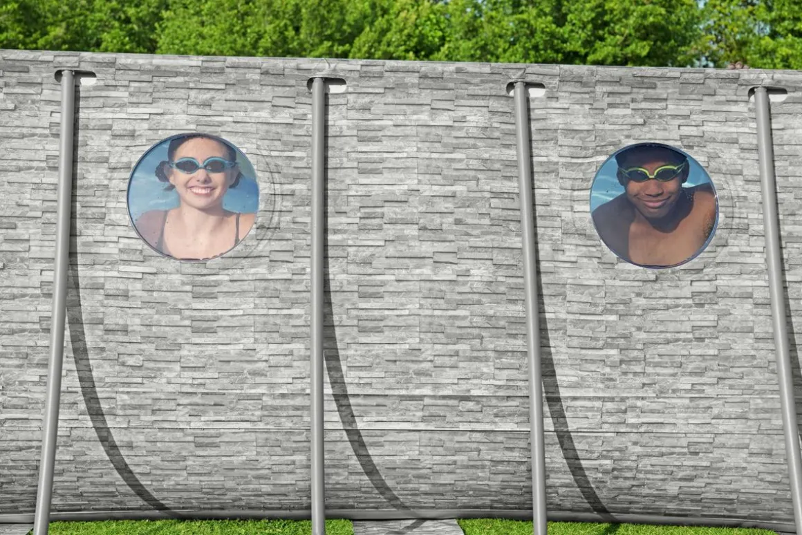 Bestway Pool Komplett-Set Steinwand-Optik 549 x 274 x 122 cm