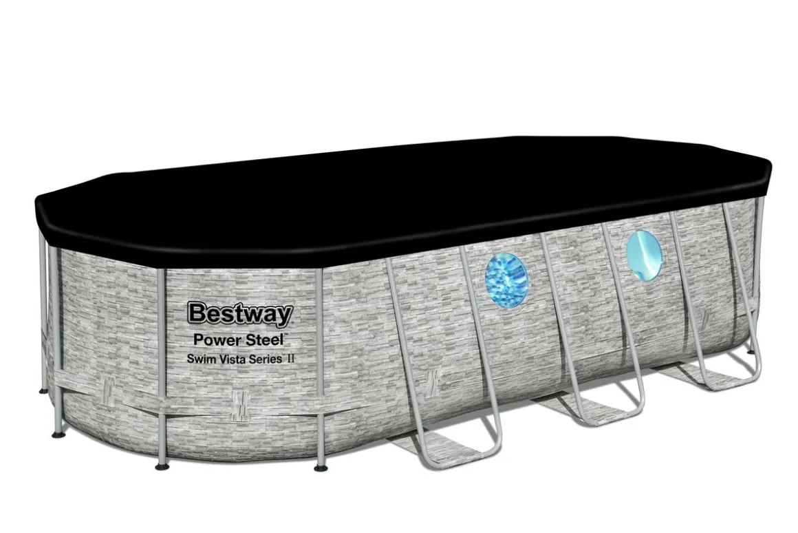 Bestway Pool Komplett-Set Steinwand-Optik 549 x 274 x 122 cm