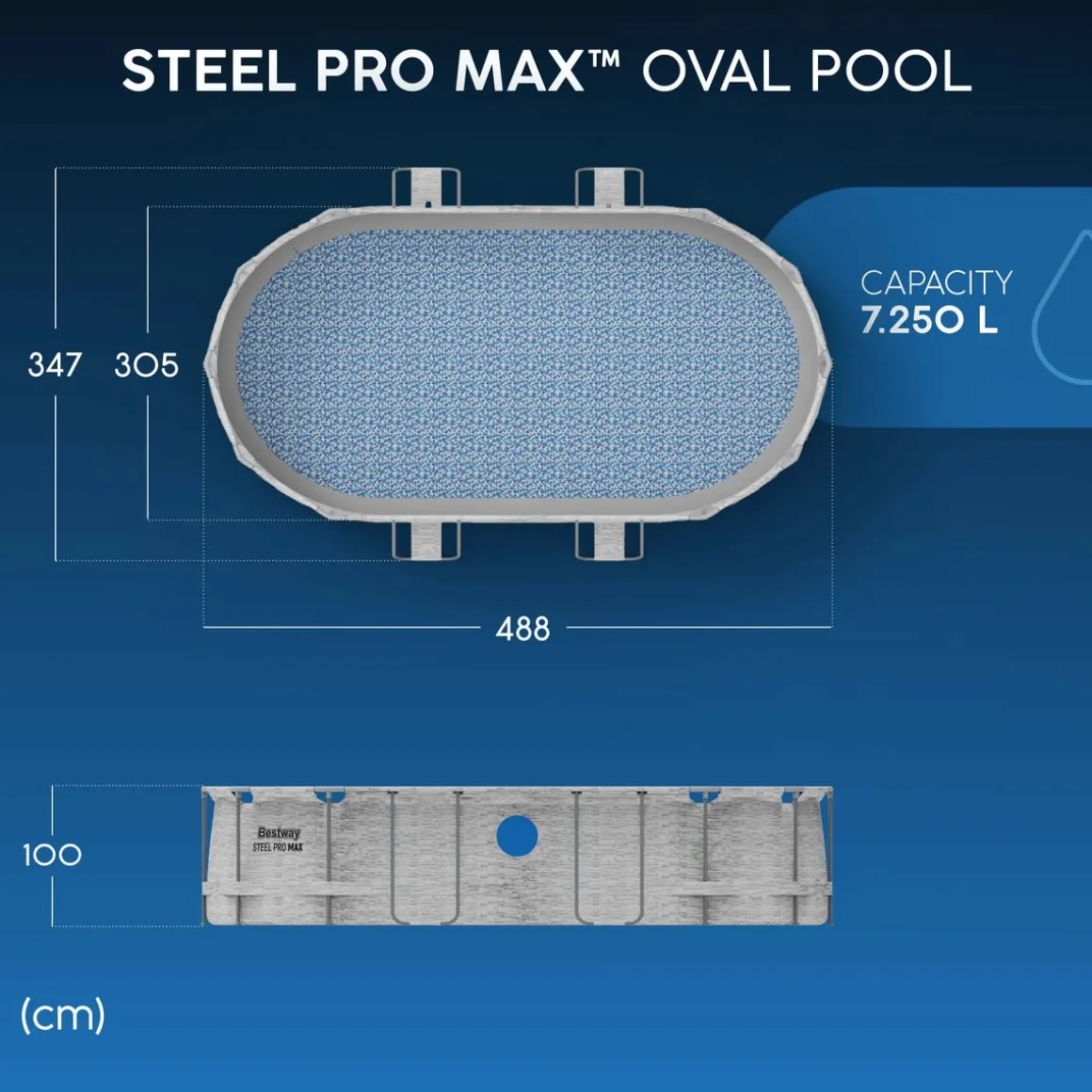 Bestway Pool Komplett-Set 427 x 250 x 100 cm