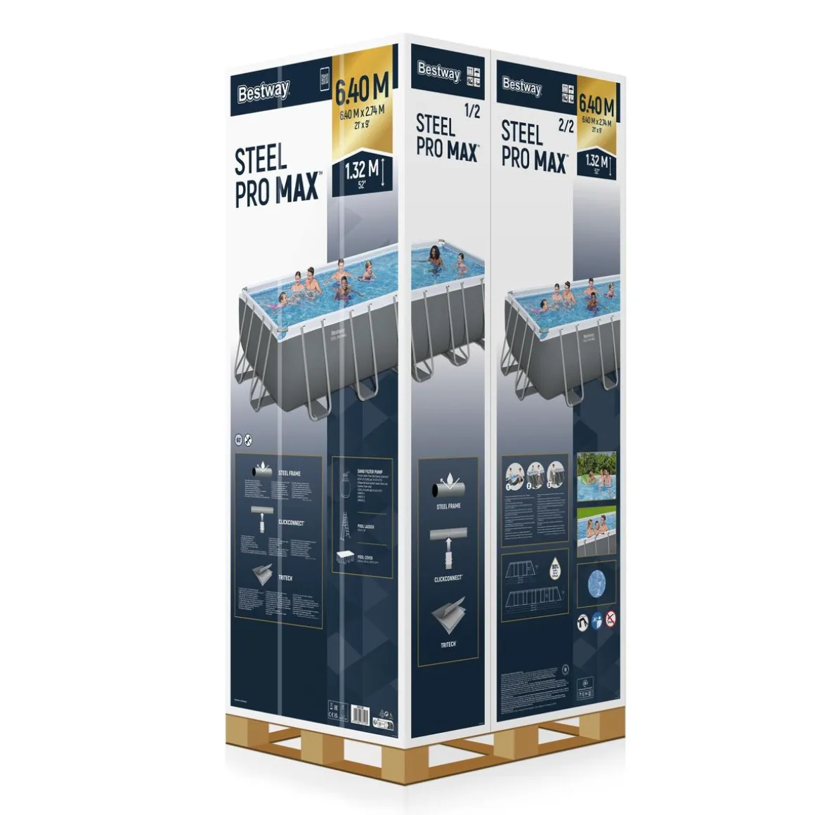 Bestway Pool Komplett-Set 640 x 274 x 132 cm