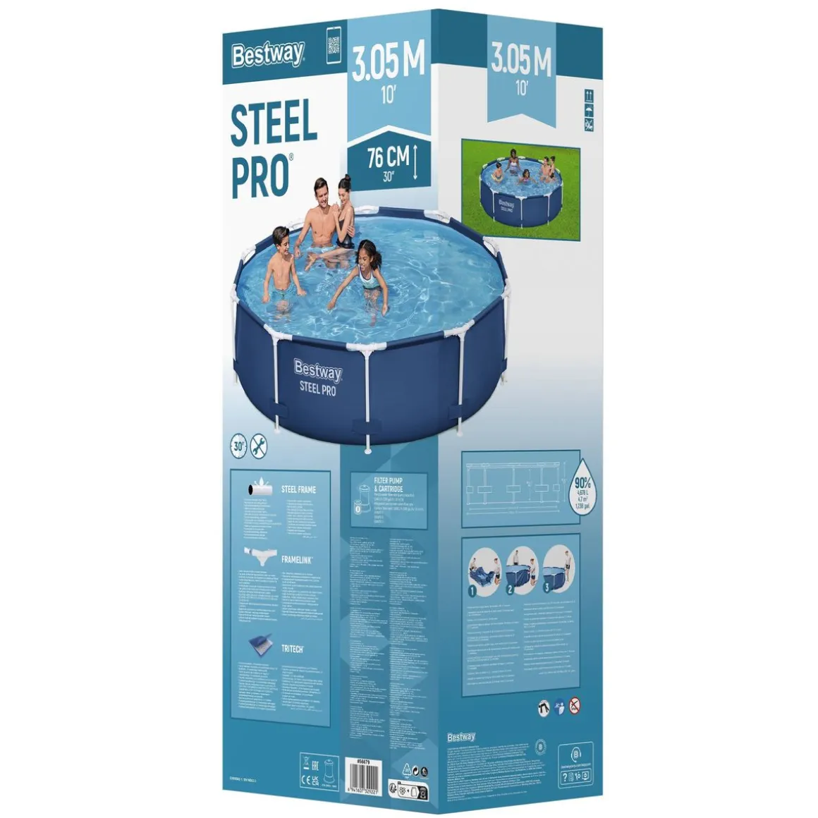 Bestway Pool Set dunkelblau 305 x 76 cm