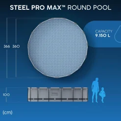 Bestway Pool Set hellgrau 366 x 100 cm
