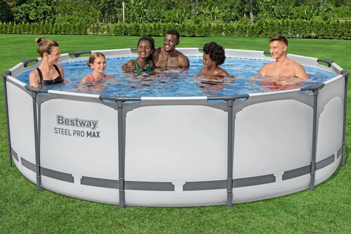 Bestway Pool Set hellgrau 366 x 100 cm