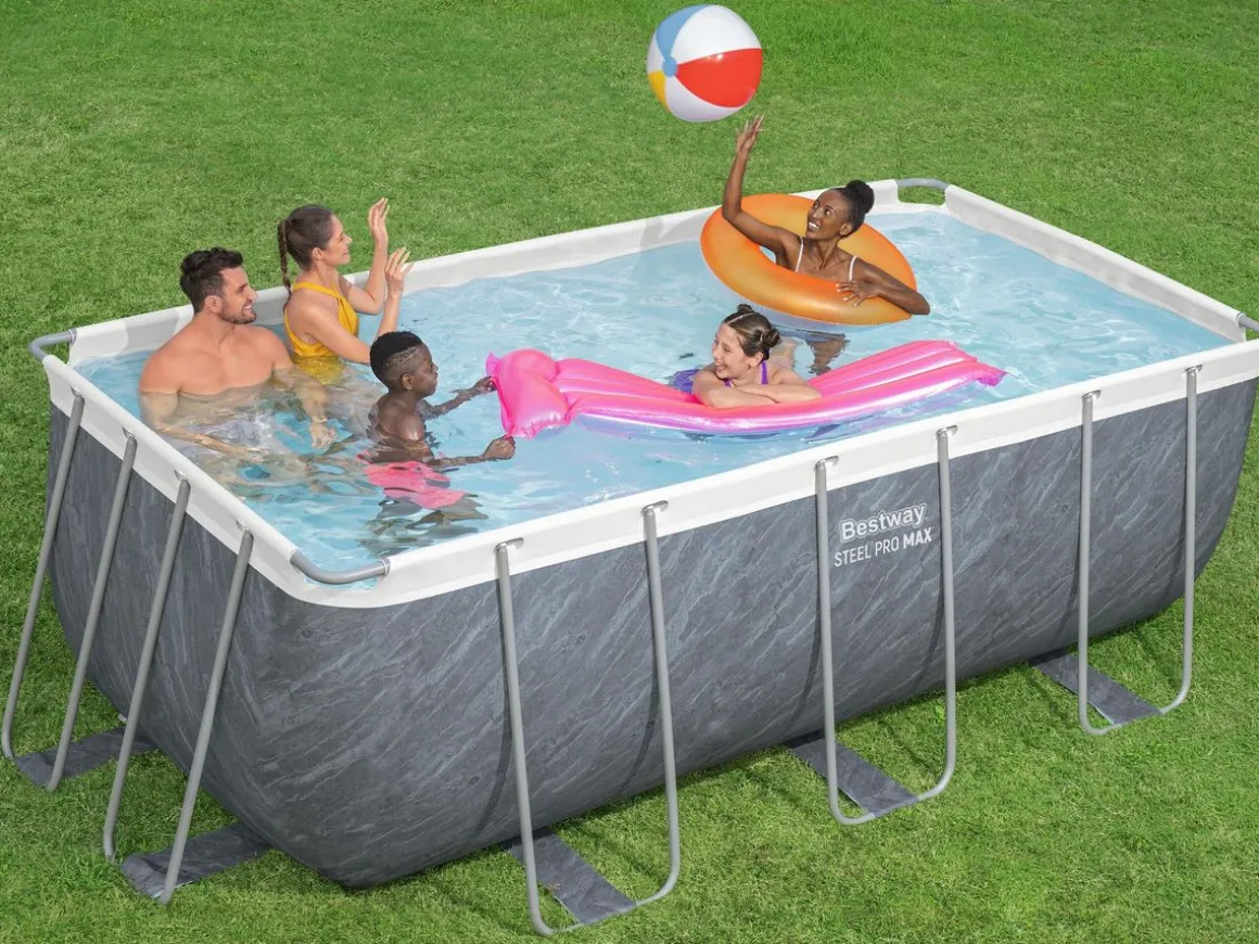 Bestway Pool Set Marmor-Optik 412 x 201 x 122 cm