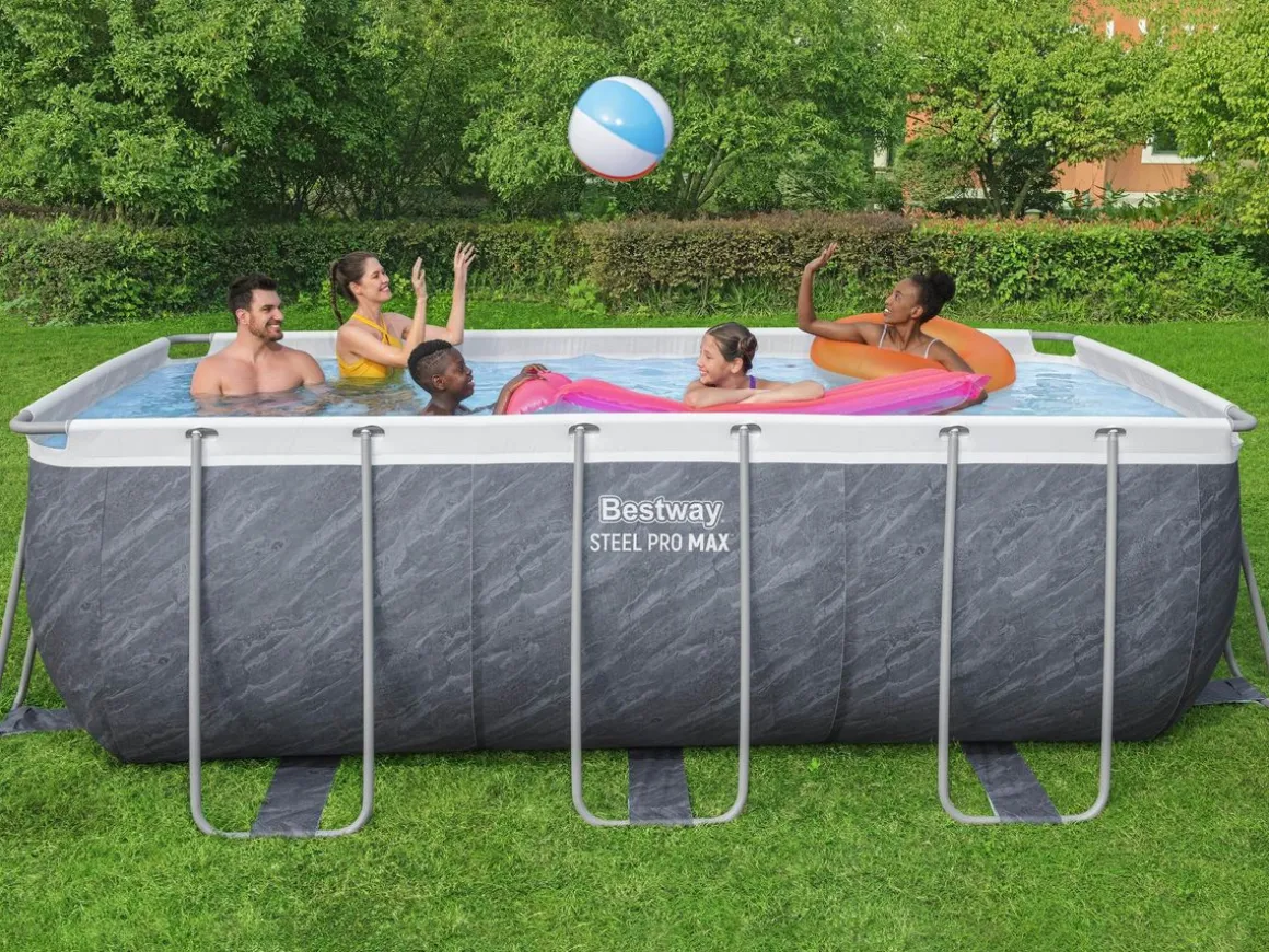 Bestway Pool Set Marmor-Optik 412 x 201 x 122 cm