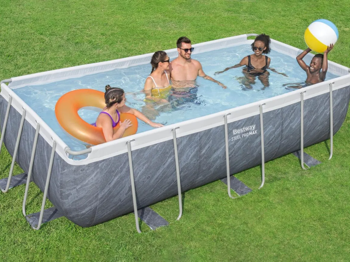 Bestway Pool Set Marmor-Optik 404 x 201 x 100 cm