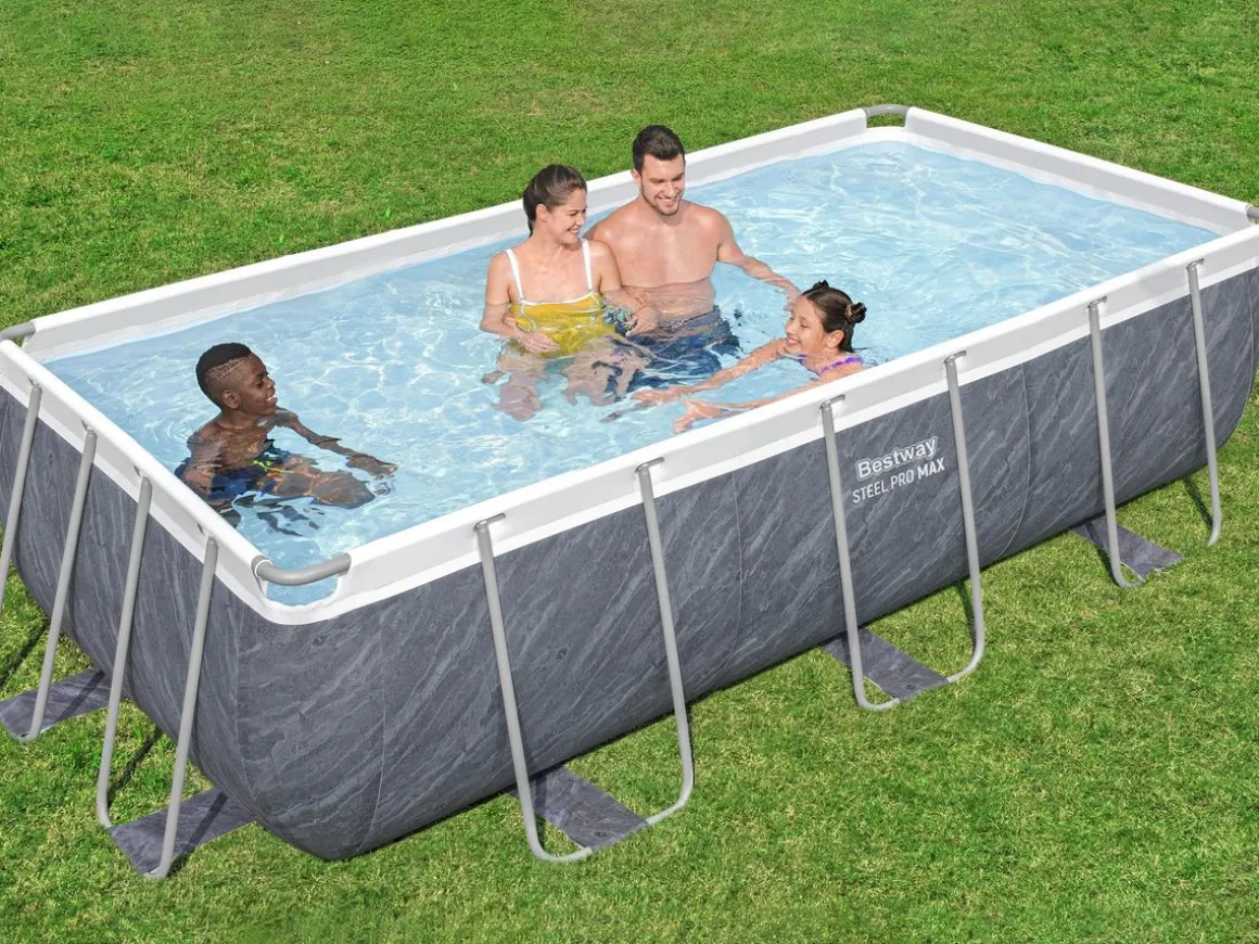 Bestway Pool Set Marmor-Optik 404 x 201 x 100 cm