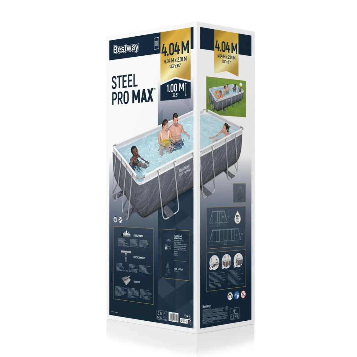 Bestway Pool Set Marmor-Optik 404 x 201 x 100 cm