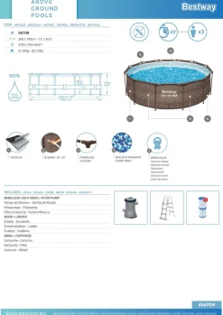 Bestway Pool Set Rattan-Optik 366 x 100 cm