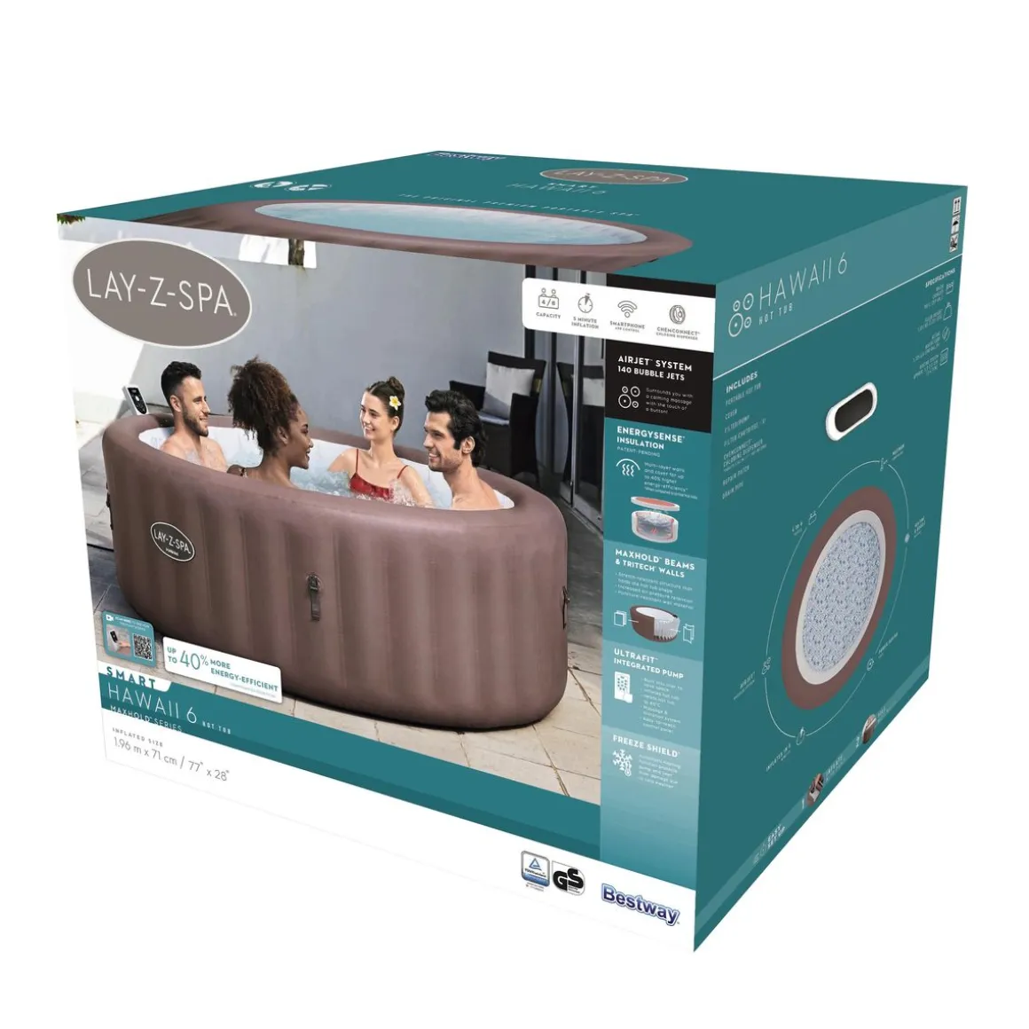 Bestway Whirlpool Lay-Z-Spa HAWAII rund 6 Personen