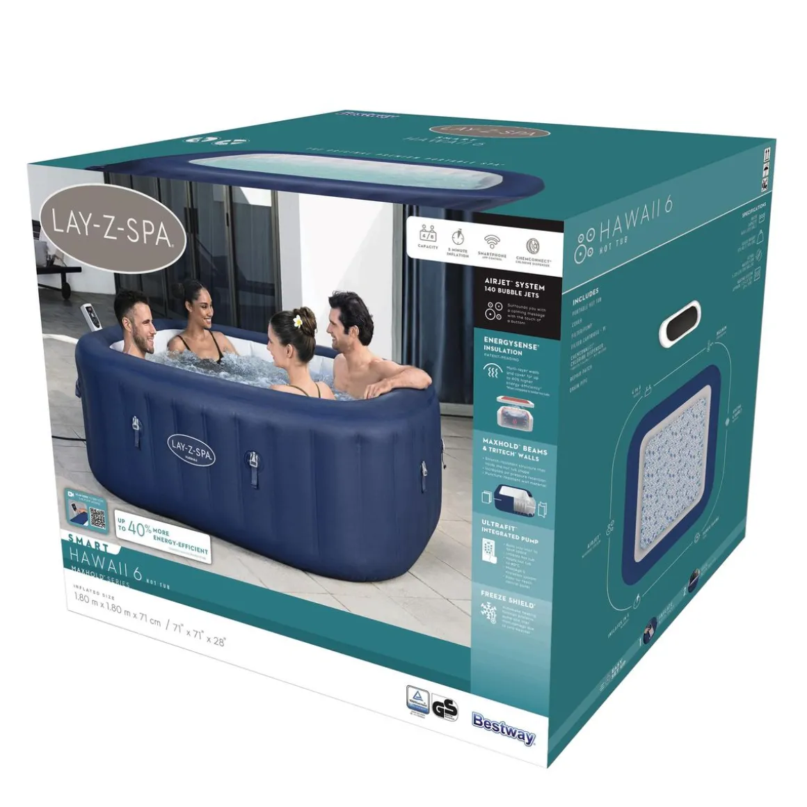 Bestway Whirlpool Lay-Z-Spa HAWAII rechteckig 6 Personen