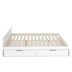 Bett Holz BELLA mit Stauraum und Schubladen 180 x 200 cm weiss