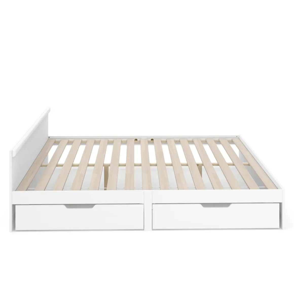 Bett Holz BELLA mit Stauraum und Schubladen 180 x 200 cm weiss