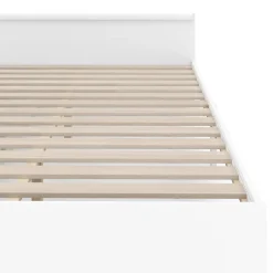 Bett Holz BELLA mit Stauraum und Schubladen 140 x 200 cm weiss