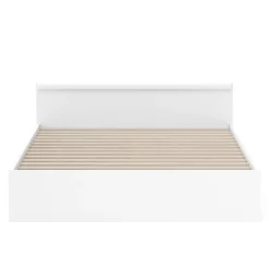 Bett Holz BELLA mit Stauraum und Schubladen 140 x 200 cm weiss