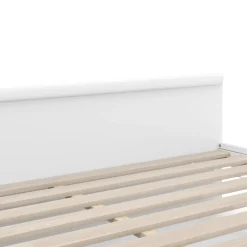 Bett Holz BELLA mit Stauraum und Schubladen 160 x 200 cm weiss