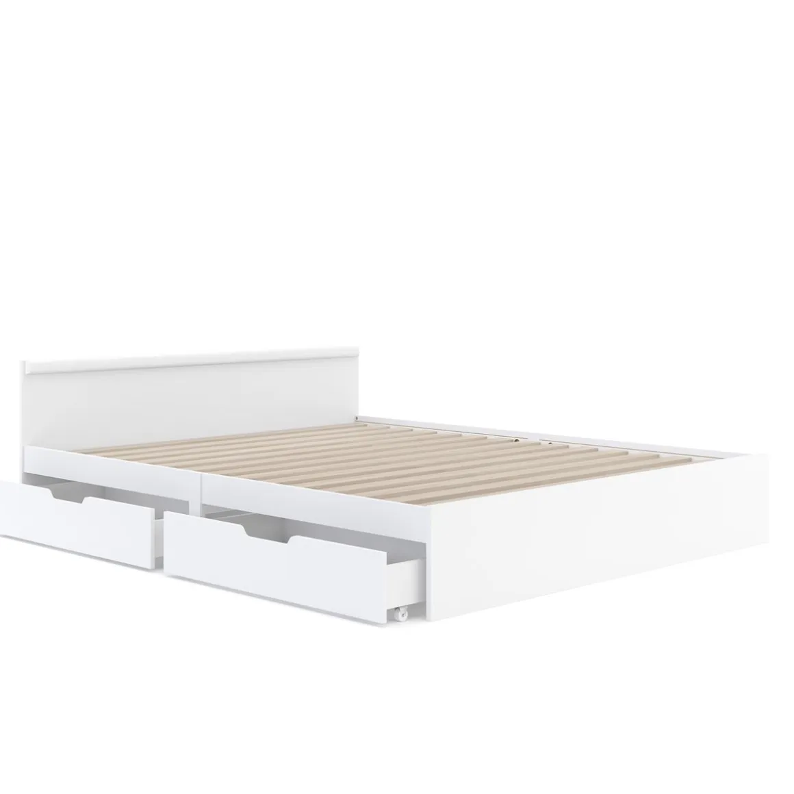 Bett Holz BELLA mit Stauraum und Schubladen 160 x 200 cm weiss