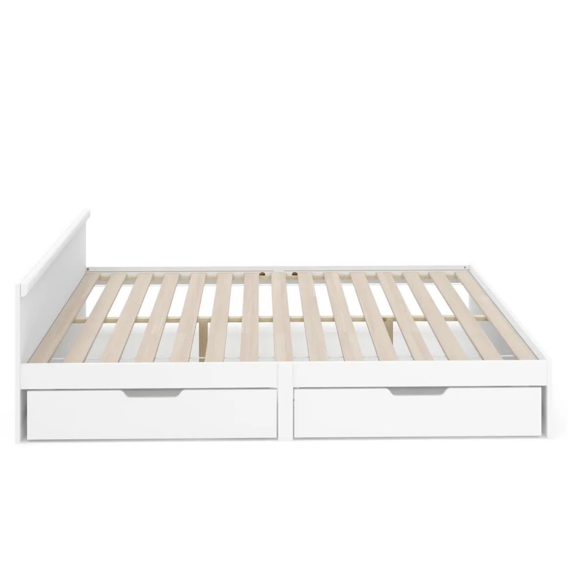 Bett Holz BELLA mit Stauraum und Schubladen 160 x 200 cm weiss