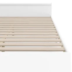 Bett Holz BELLA mit Stauraum und Schubladen 160 x 200 cm weiss