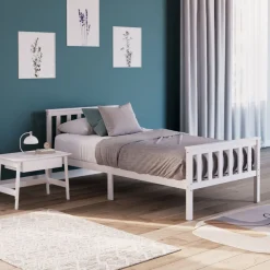Bett Holz EMILY 90 x 200 cm weiss