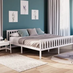 Bett Holz EMILY 180 x 200 cm weiss