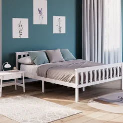 Bett Holz EMILY 140 x 200 cm weiss