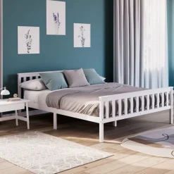 Bett Holz EMILY 160 x 200 cm weiss