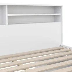 Bett Holz GENESIS mit Stauraum und Schubladen 160 x 200 cm weiss