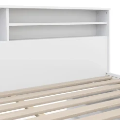 Bett Holz GENESIS mit Stauraum und Schubladen 180 x 200 cm weiss