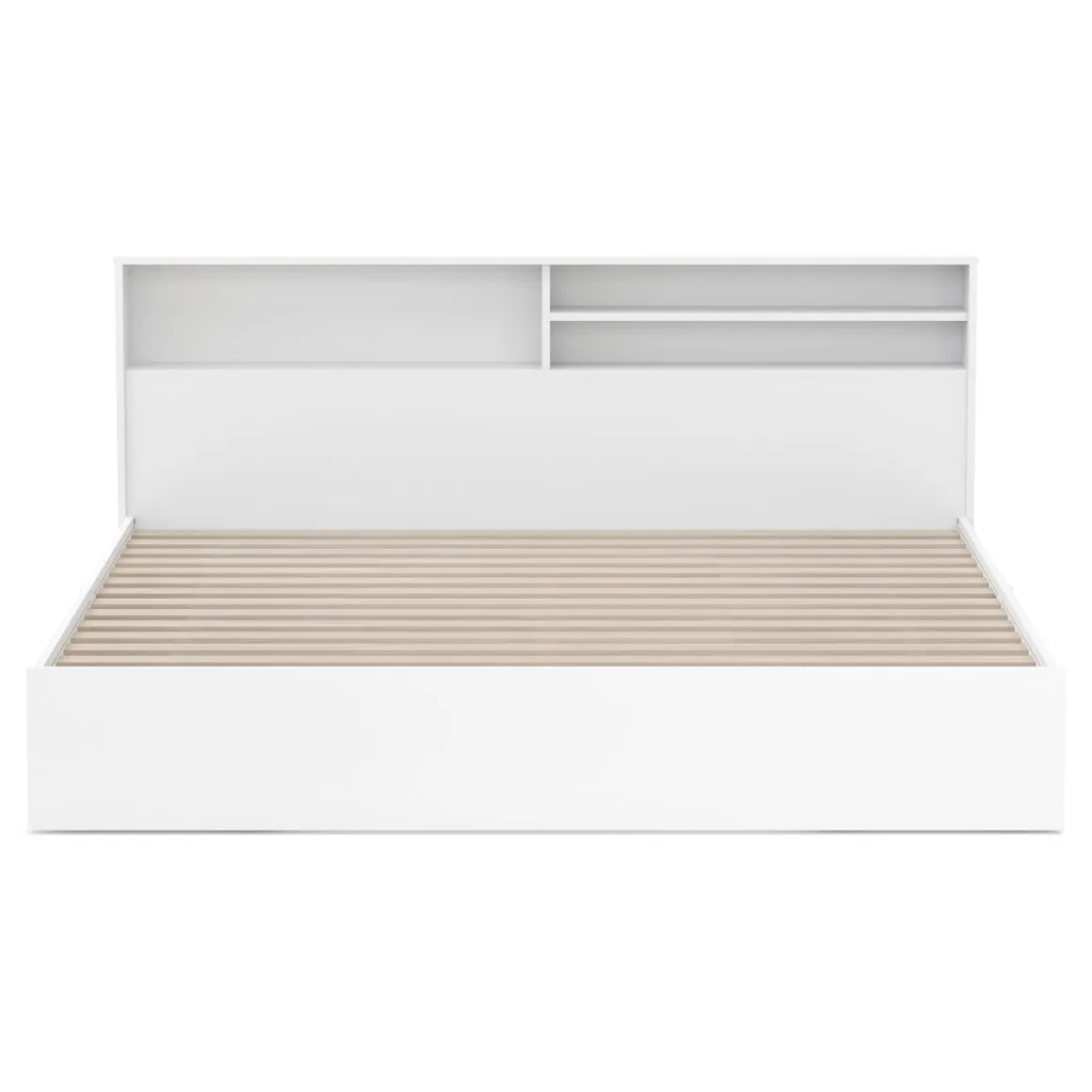 Bett Holz GENESIS mit Stauraum und Schubladen 180 x 200 cm weiss