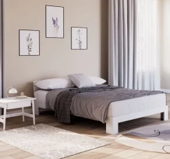Bett Holz JAYDEN 140 x 200 cm weiss