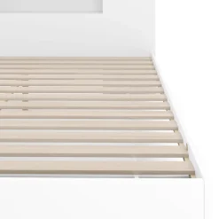 Bett Holz MADELYN mit Stauraum und Schublade 180 x 200 cm weiss