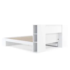 Bett Holz MADELYN mit Stauraum und Schublade 180 x 200 cm weiss