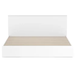 Bett Holz MARGARET mit Stauraum und Schubladen 180 x 200 cm weiss